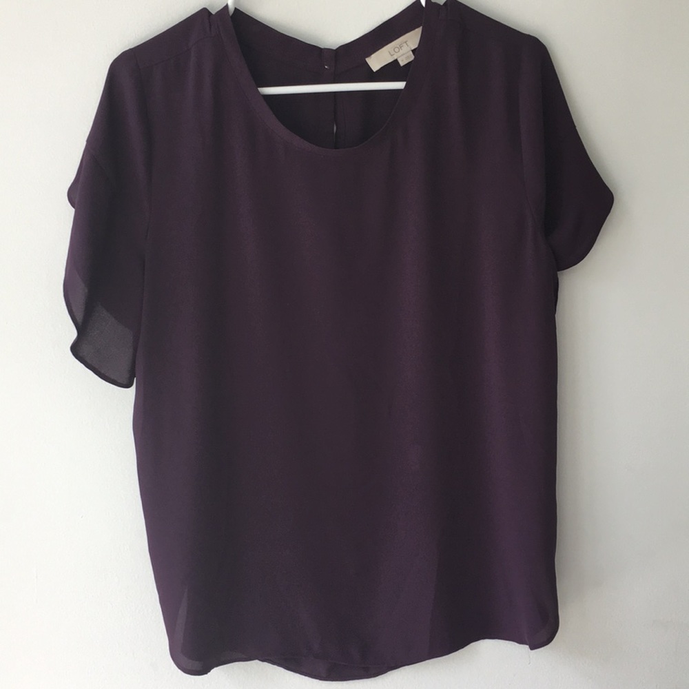 LOFT Wine Colored Blouse - M